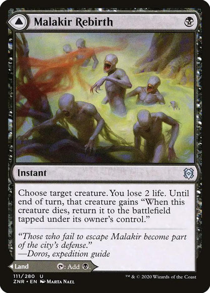 111 - Malakir Rebirth // Malakir Mire - Zendikar Rising - Normal - Magic: The Gathering Card