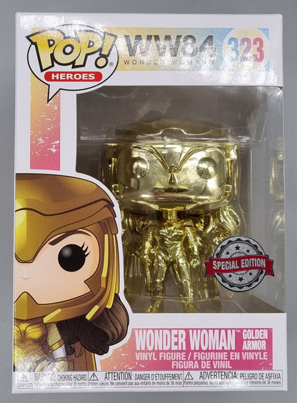 323 Wonder Woman (Golden Armor- Gold) Chrome - DC WW 1984 Funko POP Funko