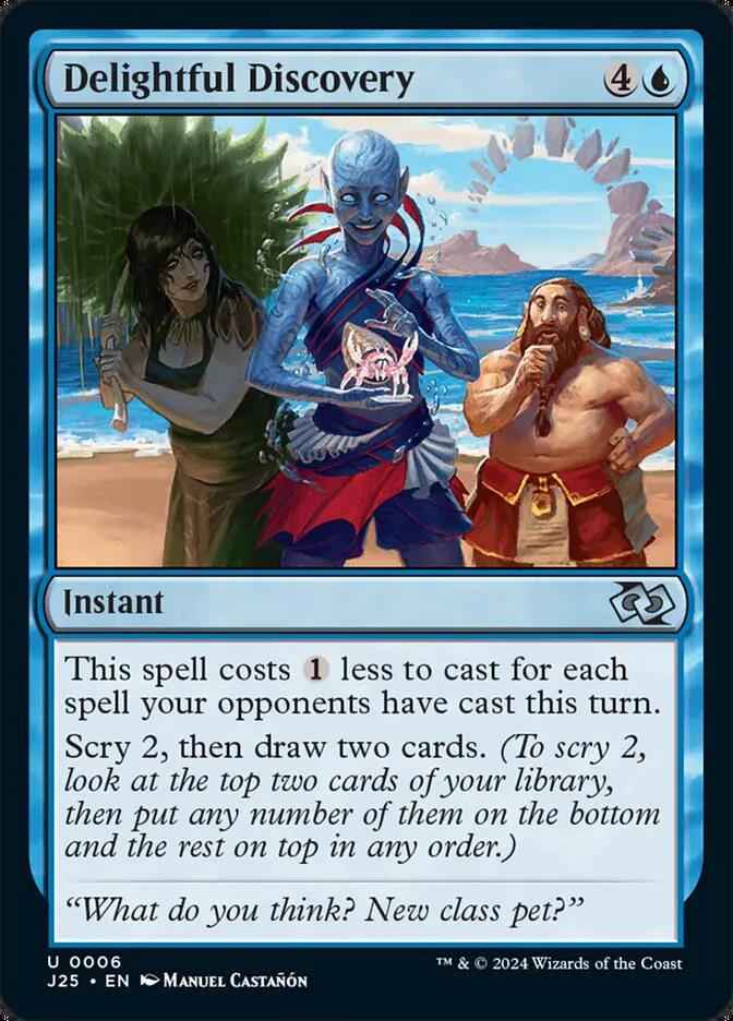 6 - Delightful Discovery - Foundations Jumpstart - Normal - Magic: The Gathering Card