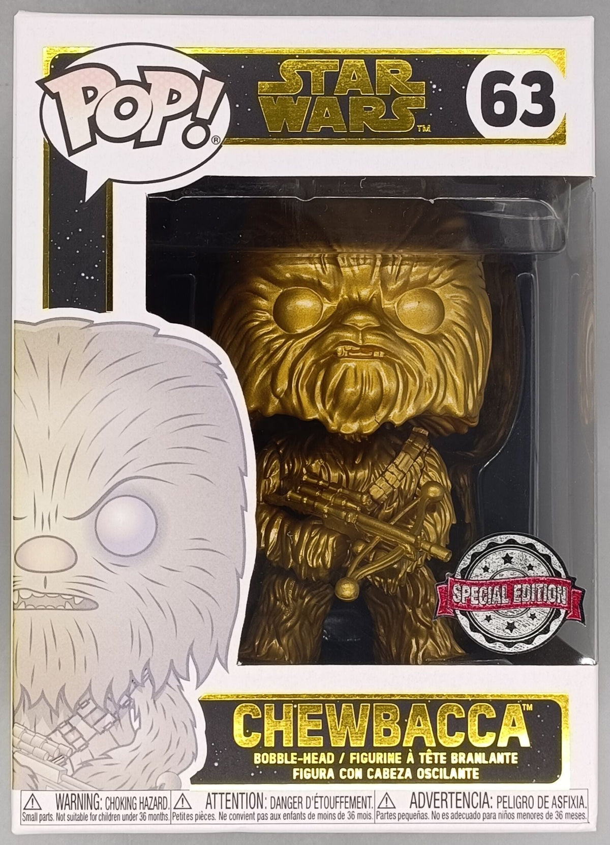 63 Chewbacca (Gold) - Star Wars - Special Edition Funko POP - Box Damaged Funko