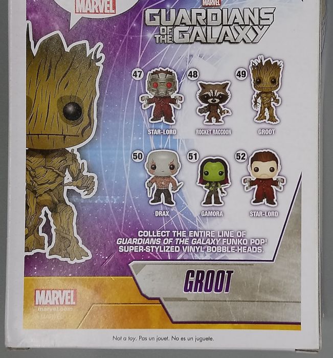 49 Groot - Glow - Marvel Guardians of the Galaxy Box Damaged Funko POP
