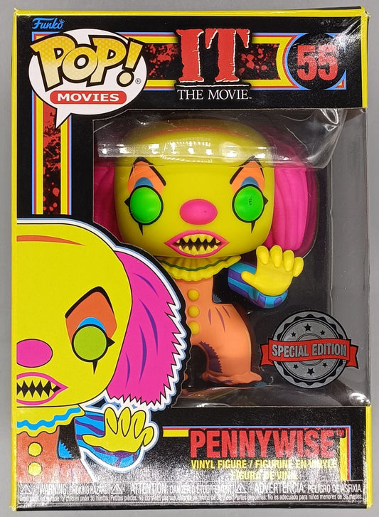 55 Pennywise - Blacklight - Horror - IT- Funko POP - Box Damaged