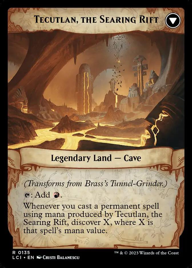 135 - Brass's Tunnel-Grinder // Tecutlan, the Searing Rift - The Lost Caverns of Ixalan - Normal - Magic: The Gathering Card