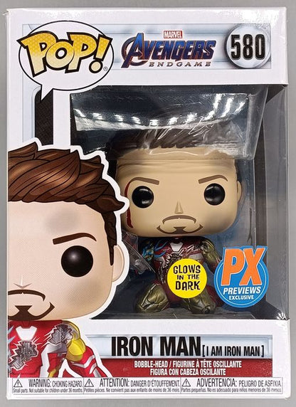 580 Iron Man (I am Iron Man) Metallic Glow Marvel En Box Damaged Funko POP