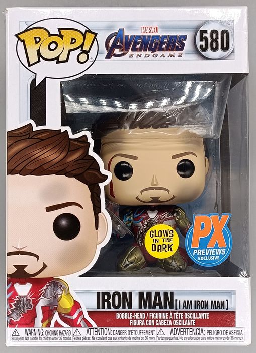 580 Iron Man (I am Iron Man) Metallic Glow Marvel En Box Damaged Funko POP Funko