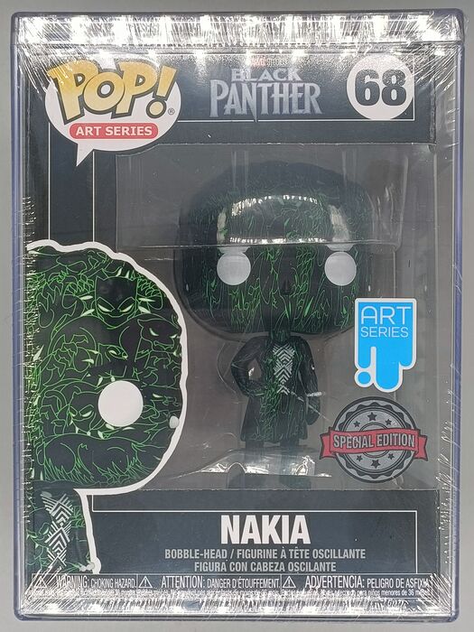 68 Nakia - Art Series - Marvel Black Panther - Brand New Funko POP in Hard Stack Protector Funko