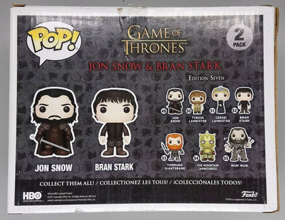 2 Pack Jon Snow & Bran Stark - Game of Thrones Funko POP - Damaged Box
