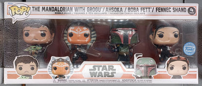 [4 Pack] The Mandalorian / Ahsoka / Boba Fett / Fenn Box Damaged Funko POP Funko
