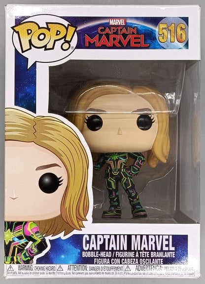 516 Captain Marvel (Neon) Marvel - Captain Marvel Funko POP - Box Damaged