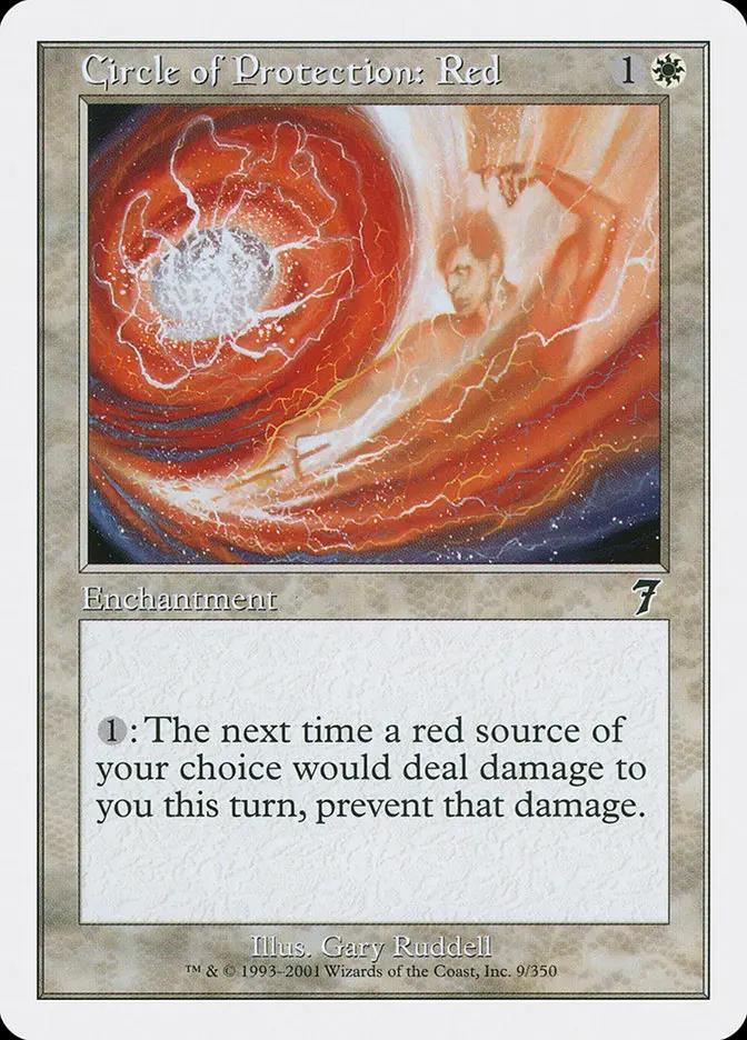 9 - Circle of Protection: Red - Seventh Edition - Normal - Magic: The Gathering Card