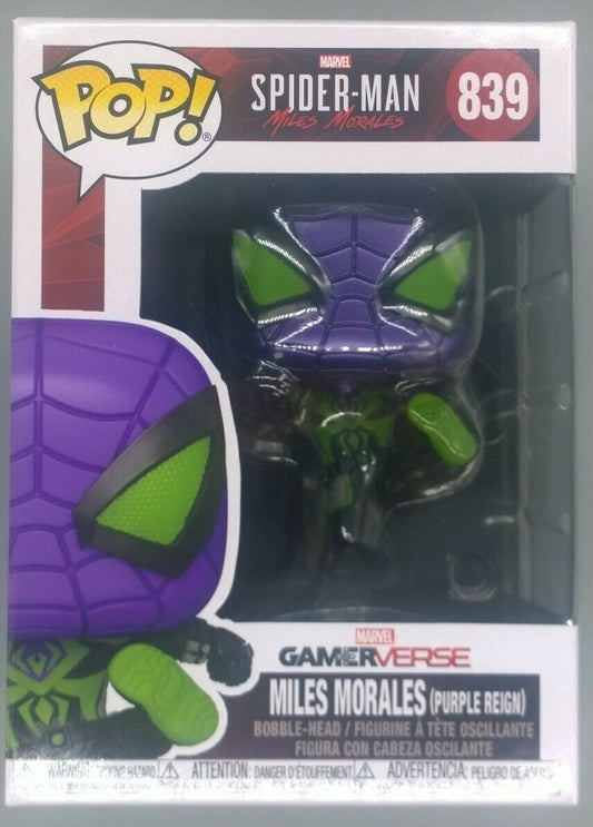 839 Miles Morales Purple Reign Suit Marvel Spider-Man Game Funko POP