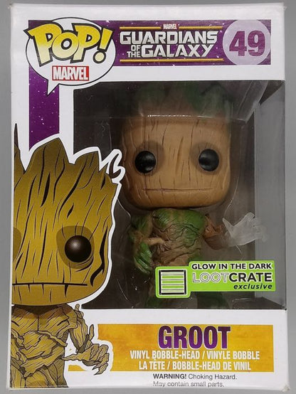 49 Groot - Glow - Marvel Guardians of the Galaxy Box Damaged Funko POP Funko