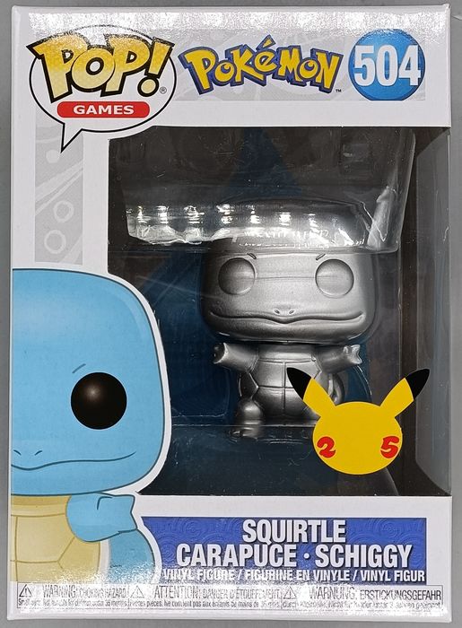 504 Squirtle (Silver) Metallic - Pokemon Funko POP