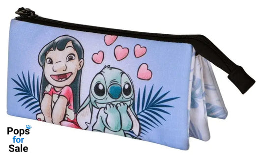Lilo & Stitch Triple Pencil case Couple Lilac