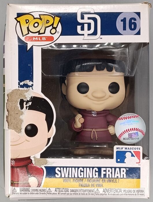 16 Swinging Friar (Bat on Shoulder) MLB Baseball (Ma Box Damaged Funko POP