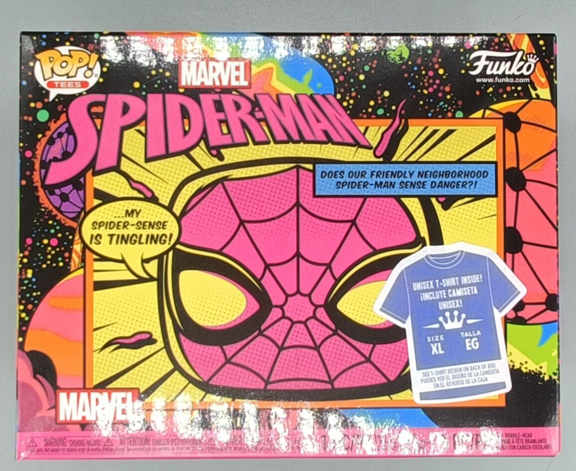 652 Spider-Man (Blacklight) - Marvel with T-Shirt (X-Large) Funko