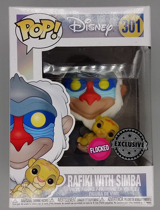301 Rafiki with Simba - Flocked - Disney Lion King Box Damaged Funko POP