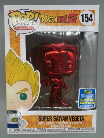 154 Super Saiyan Vegeta (Red) Chrome Dragon Ball Z 2 Box Damaged Funko POP