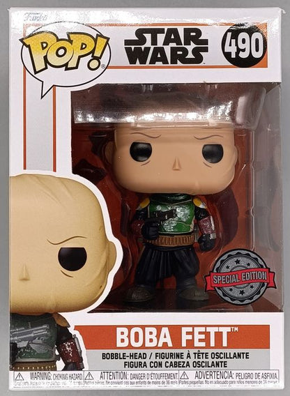 490 Boba Fett (w/o Helmet) Star Wars The Mandalorian Box Damaged Funko POP Funko