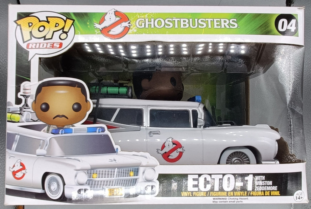 04 Ecto-1 (with Winston Zeddemore) Rides Ghostbuster Box Damaged Funko POP Funko