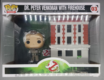 03 Dr. Peter Venkman with Firehouse Ghostbusters Box Damaged Funko POP