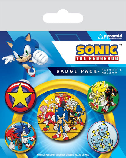 Sonic the Hedgehog Pin-Back Buttons 5-Pack Speed Team Badge Pack - [New] Pyramid International
