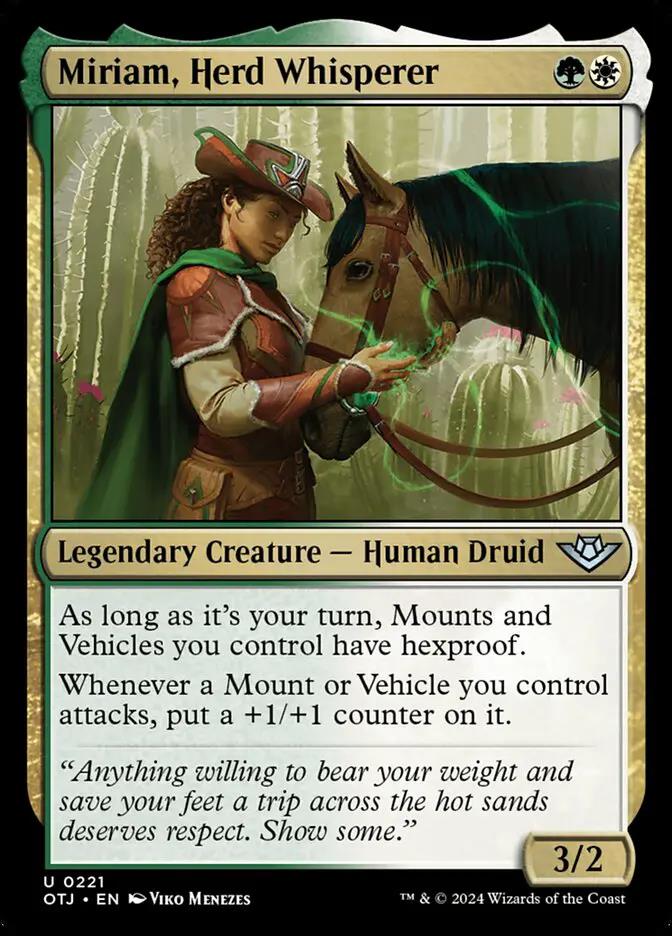 221 - Miriam, Herd Whisperer - Outlaws of Thunder Junction - Foil - Magic: The Gathering Card