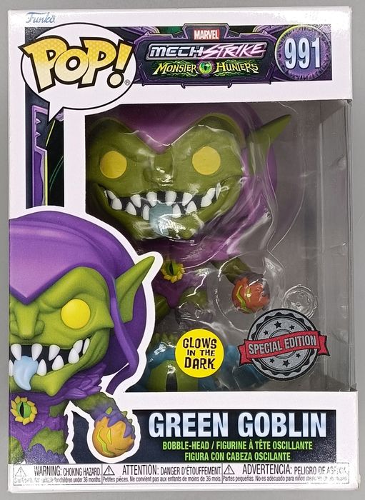 991 Green Goblin Glow - Marvel Monster Hunters Mech Box Damaged Funko POP Funko