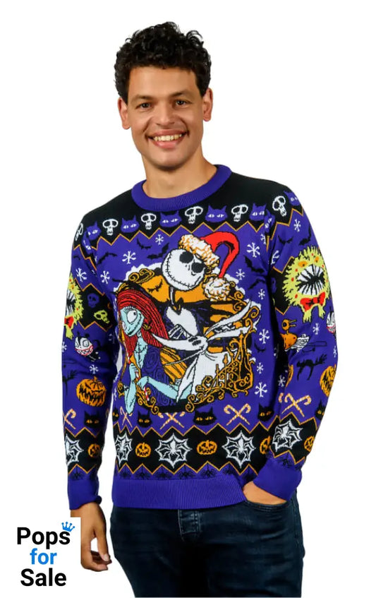 Nightmare Before Christmas: Jack and Sally Christmas Jumper (Size: XL)
