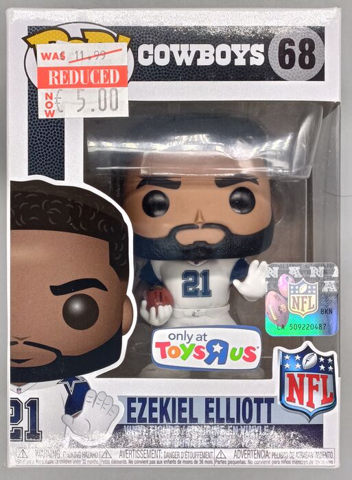 68 Ezekiel Elliott (Color Rush) - NFL Dallas Cowboys Box Damaged Funko POP Funko