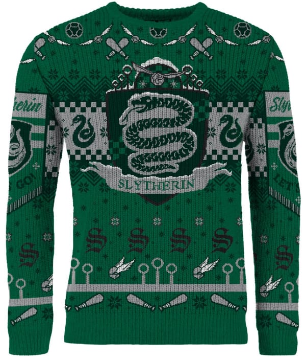 Harry Potter: Slytherin Quidditch Christmas Jumper (Kids Size 9-10)