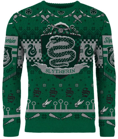 Harry Potter: Slytherin Quidditch Christmas Jumper (Kids Size 5-6)