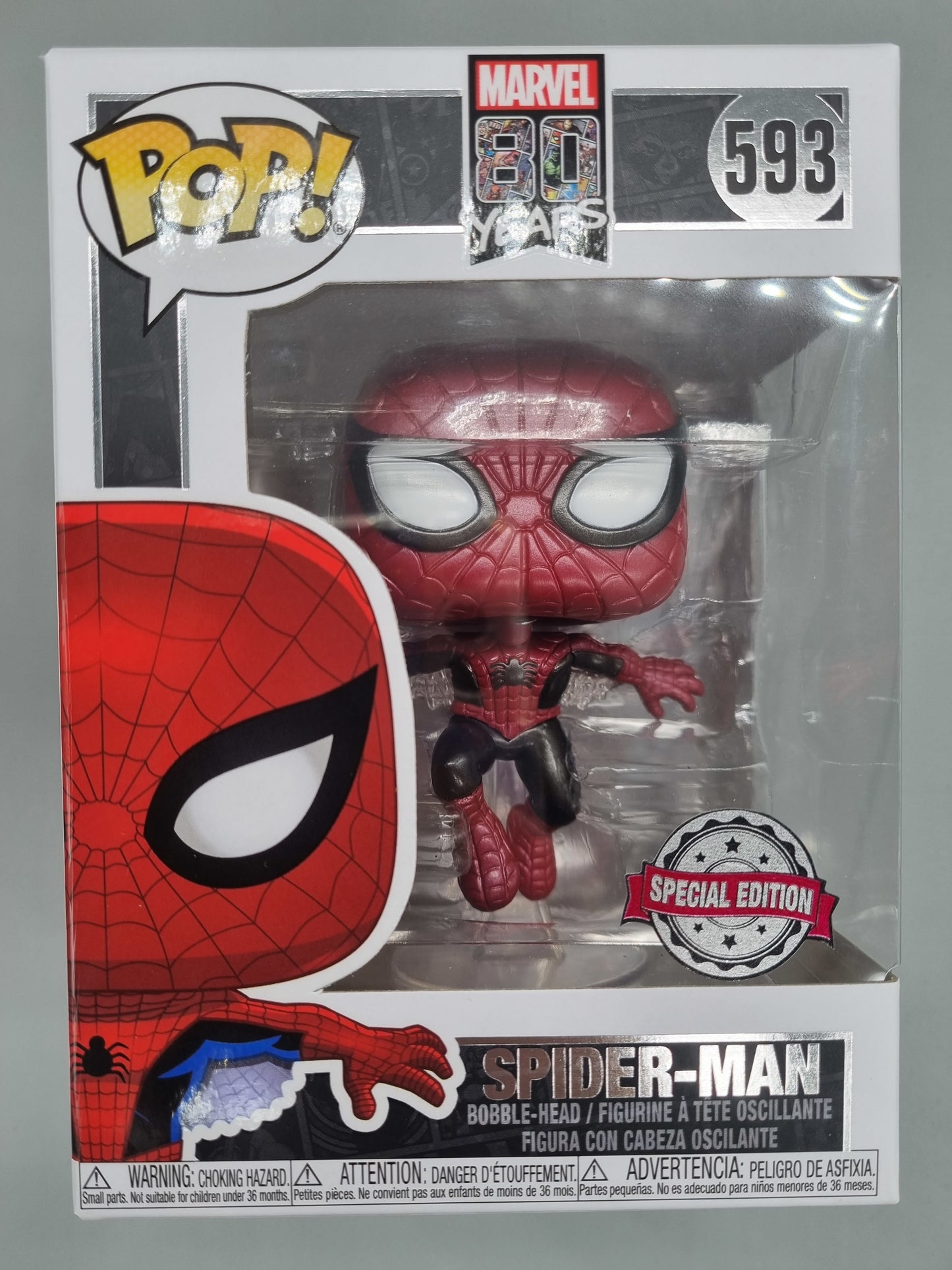 593 Spider-Man (First Appearance) Metallic - Marvel 80 Year Funko POP
