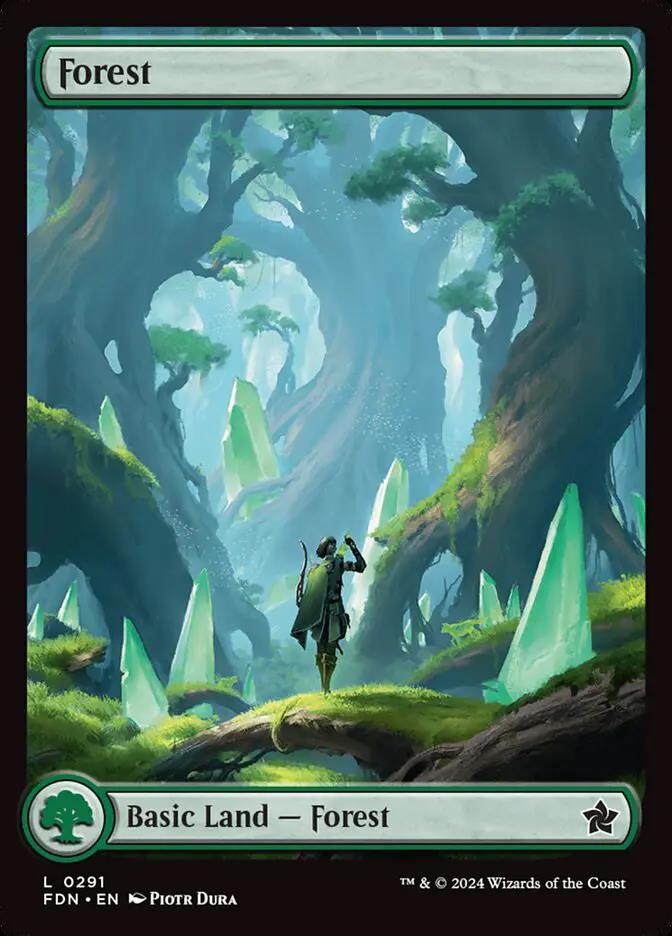 291 - Forest - Foundations - Foil - Magic: The Gathering Card