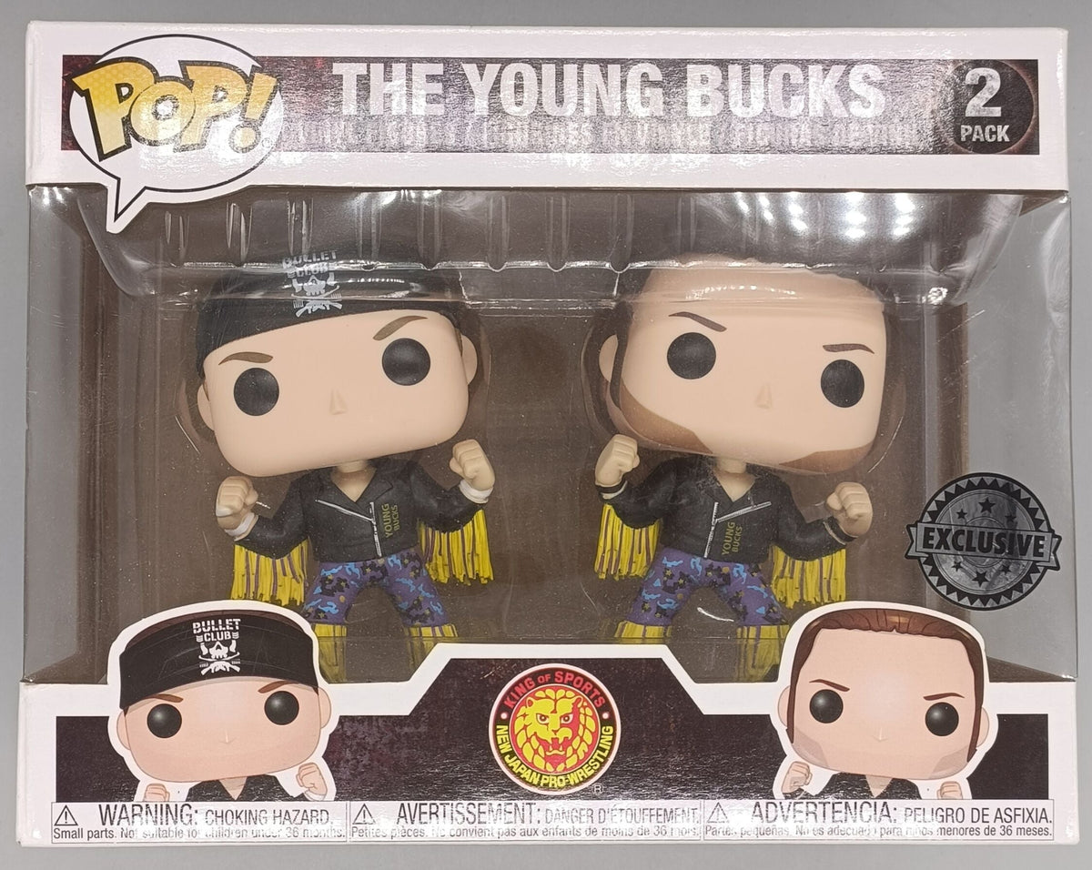 [2 Pack] The Young Bucks (Purple/Gold)  - New Japan Pro Wrestling NJPW AEW Bullet Club Funko POP - Box Damaged Funko