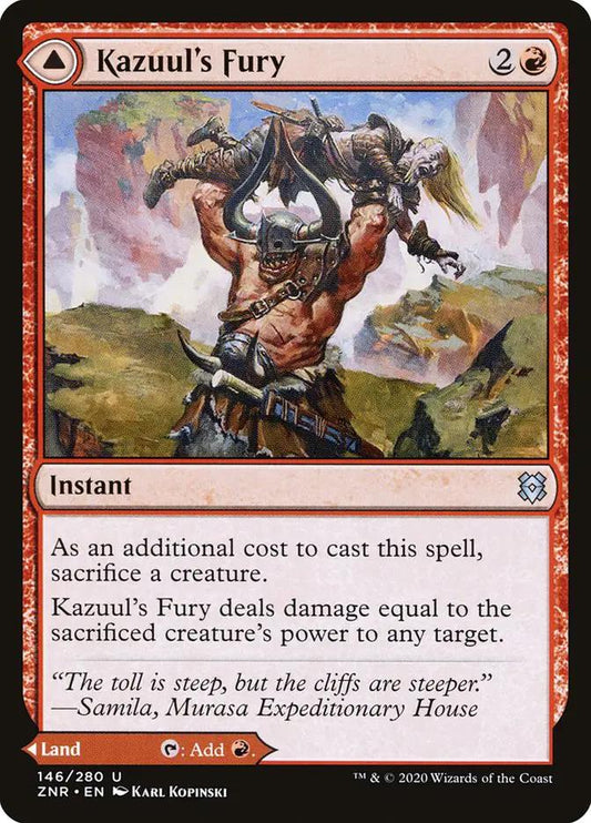 146 - Kazuul's Fury // Kazuul's Cliffs - Zendikar Rising - Normal - Magic: The Gathering Card