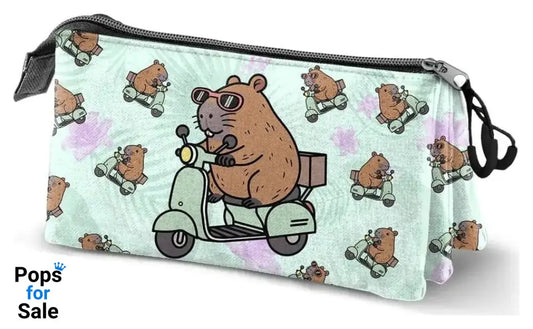 Oh My Pop! Triple Pencil case Capybara Green