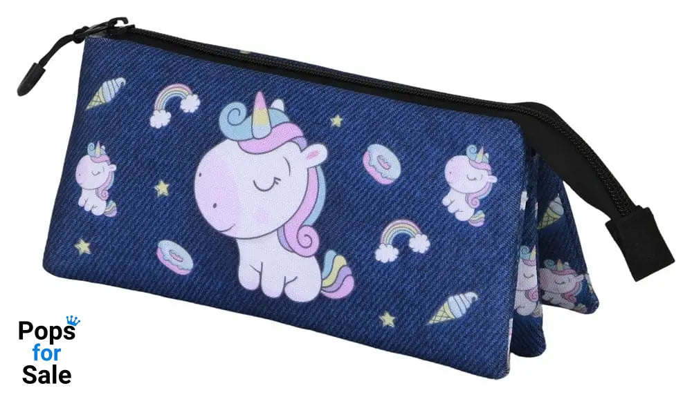 Oh My Pop! Triple Pencil case Sweety Dark Blue
