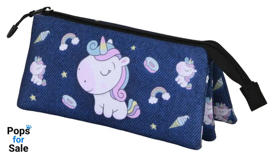 Oh My Pop! Triple Pencil case Sweety Dark Blue