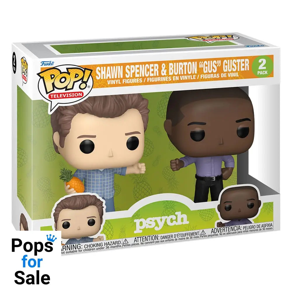 2 Pack Shawn Spencer & Burton "Gus" Guster - Psych Funko POP - Brand New Funko