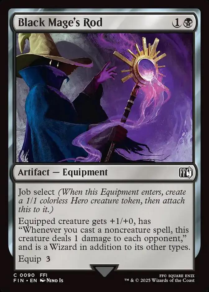90 - Black Mage's Rod - Final Fantasy - Normal - Magic: The Gathering Card