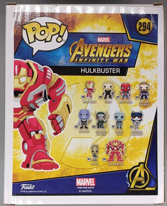 294 Hulkbuster 6 inch - Marvel Avengers Infinity War Box Damaged Funko POP