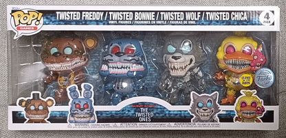 4 Pack Twisted Freddy/Twisted Bonnie/Twisted Wolf/Twisted Chica (GITD) Five Nights at Freddy's The Twisted Ones - Funko POP - Box Damaged Funko
