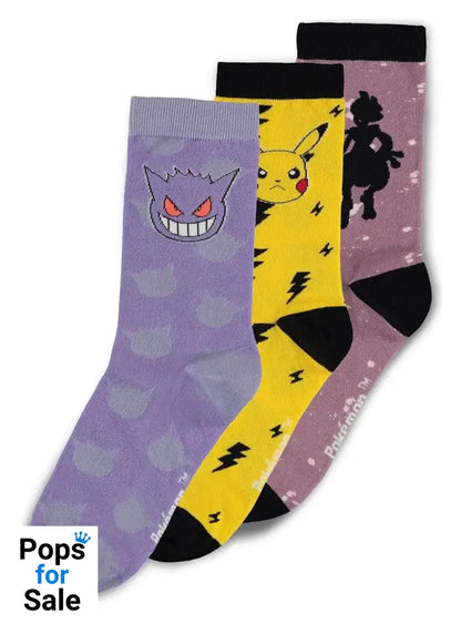 Pokémon Socks 3-Pack Crew 39-42