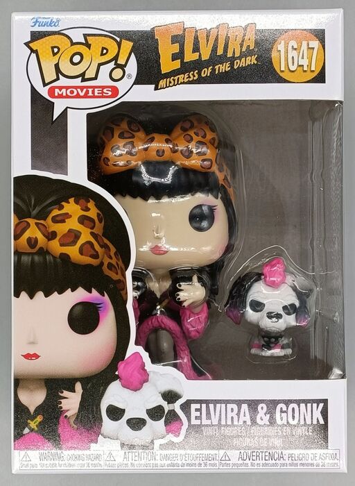 1647 Elvira & Gonk - Elvira Mistress of the Dark - Horror Funko POP - Brand New Funko