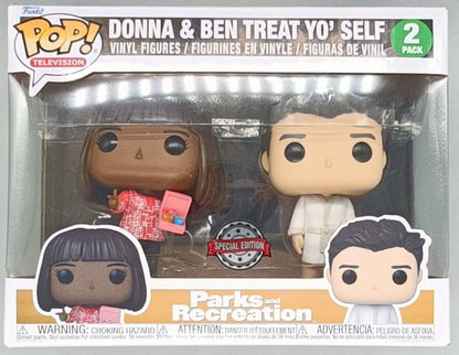 [2 Pack] Donna & Ben Treat Yo' Self - Parks and Recreation Funko POP - Brand New