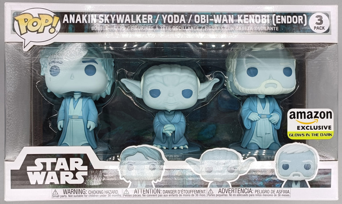 [3 Pack] Anakin Skywalker/Yoda/Obi-Wan Kenobi (Endor) Glow Star Wars Funko POP Funko