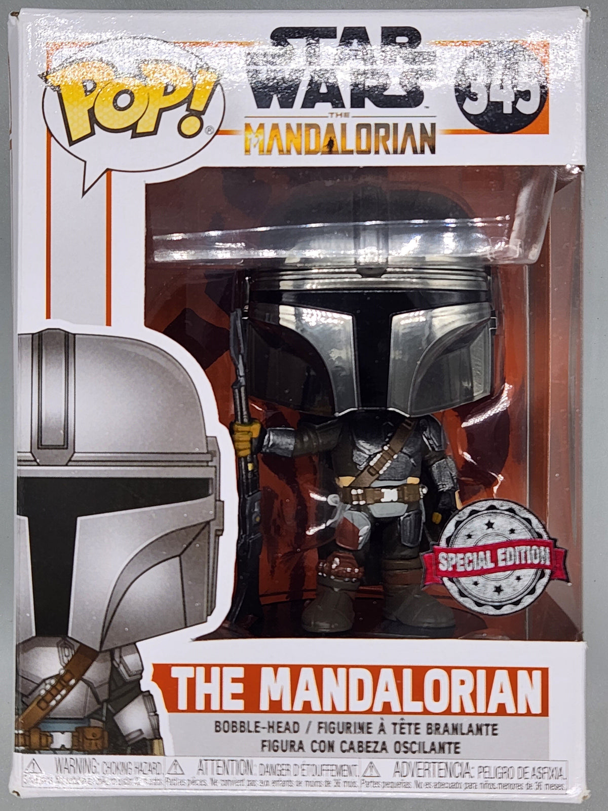 345 The Mandalorian (w/ Beskar Armor) Chrome - Star Box Damaged Funko POP Funko