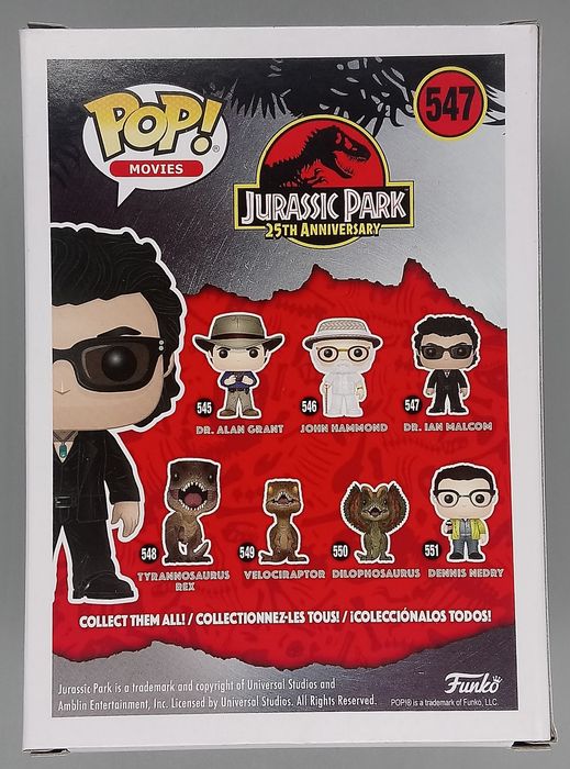 547 Dr. Ian Malcolm - Jurassic Park 25th Anniversary Funko POP