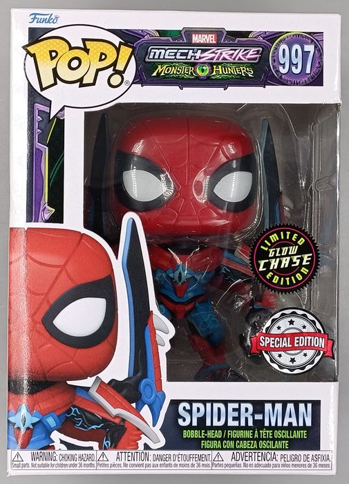997 Spider-Man Glow Chase Marvel Mech Strike Monster Hunters Funko POP